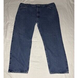 Wrangler Jeans Men’s 48x32 Blue Relaxed Fit Cotton Denim Workwear Pants Straight